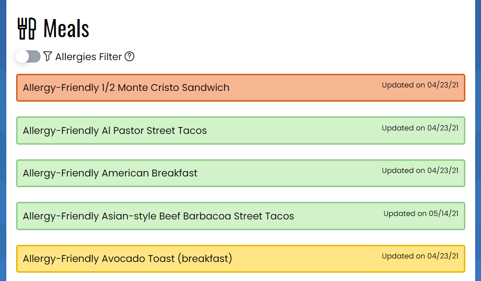 Meal List