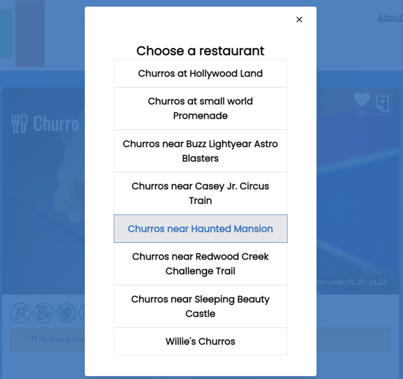 New prompt to select a Restaurant before saving a Meal to a List