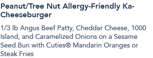 Peanut/Tree Nut Allergy-Friendly Ka-Cheeseburger